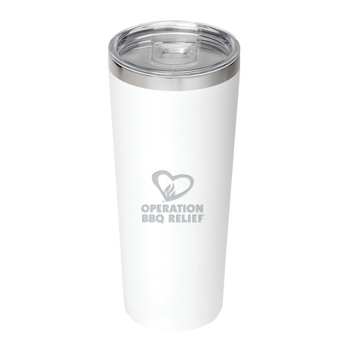  Thor Vacuum Insulated White Tumbler 22oz - OBR Vertical Primary MarkEngraved