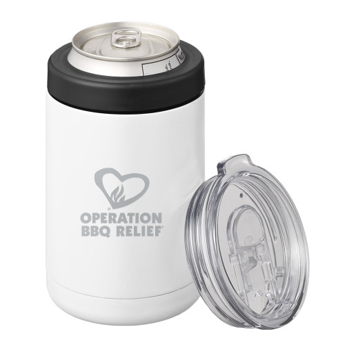  2 in 1 White Can Cooler Tumbler 12oz - OBR Vertical Primary MarkEngraved