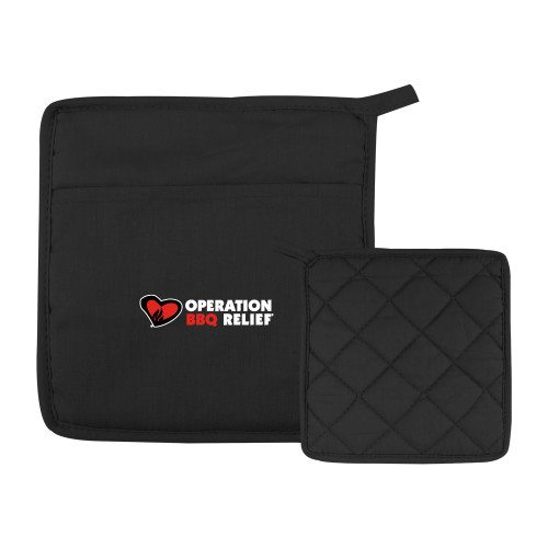  Quilted Canvas Black Pot Holder - OBR Horizontal Secondary Mark