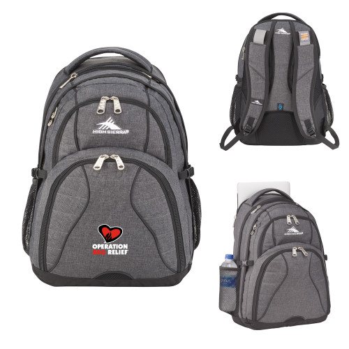  High Sierra Graphite Swerve Computer Backpack - OBR Vertical Primary Mark