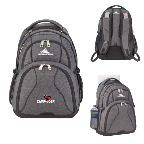  High Sierra Graphite Swerve Computer Backpack - OBR Vertical Primary Mark