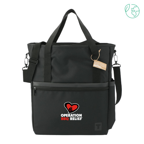  Tranzip Black Recycled Computer Tote - OBR Vertical Primary Mark