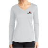 Thumbnail image for  Womens White Performance Long Sleeve V Neck Shirt