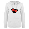 Thumbnail image for  ENZA Womens White V Notch Raw Edge Fleece Hoodie