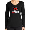 Thumbnail image for  Womens Black Performance Long Sleeve V Neck Shirt