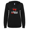 Thumbnail image for  ENZA Womens Black V Notch Raw Edge Fleece Hoodie