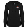 Thumbnail image for  ENZA Womens Black V Notch Raw Edge Fleece Hoodie