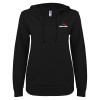 Thumbnail image for  ENZA Womens Black V Notch Raw Edge Fleece Hoodie