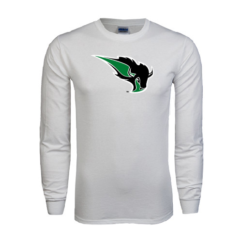  White Long Sleeve T Shirt - Power Bison