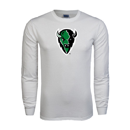  White Long Sleeve T Shirt - Charging Bison