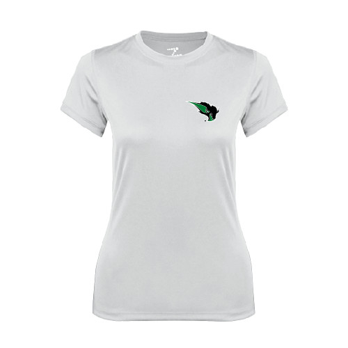  Womens White Performance Tee - Power Bison