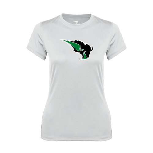  Womens White Performance Tee - Power Bison