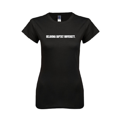  Next Level Womens Black Boyfriend Tee - Oklahoma Baptist University Flat