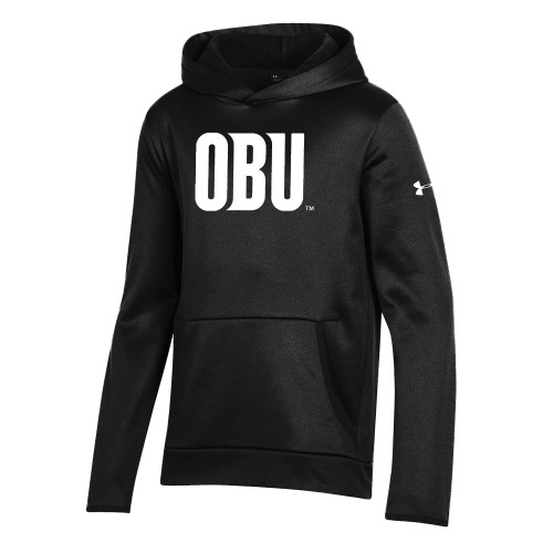  Under Armour Youth Black Fleece Hoodie - OBU Wordmark