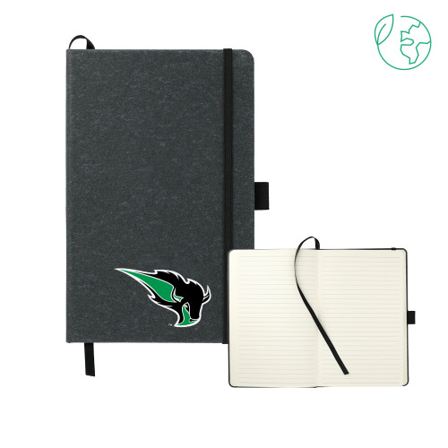  5.5 x 8.5 Black FSC Mix Recycled Leather Bound Journal - Power Bison