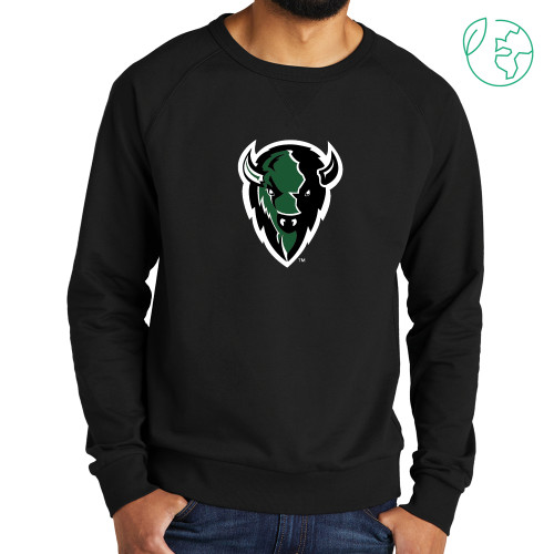  Allmade Black Organic French Terry Crewneck Sweatshirt - Charging Bison