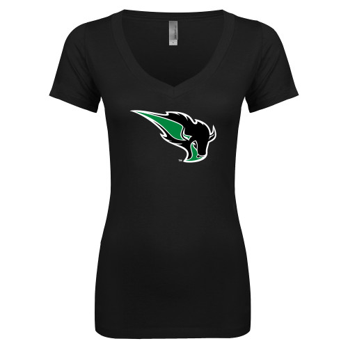  Next Level Womens Black Ideal V Tee - Power Bison
