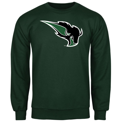  Dark Green Fleece Crew - Power Bison