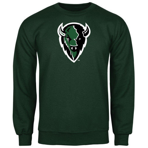  Dark Green Fleece Crew - Charging Bison