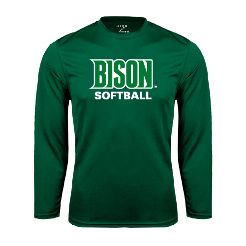  Dark Green Performance Long Sleeve Shirt - Softball