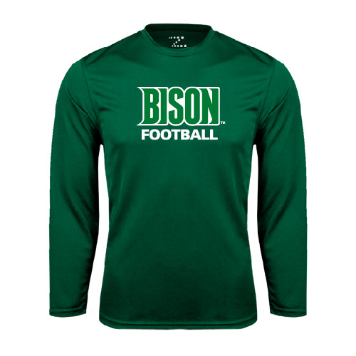  Dark Green Performance Long Sleeve Shirt - Football
