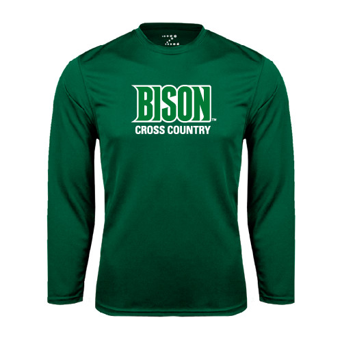 Dark Green Performance Long Sleeve Shirt - Cross Country
