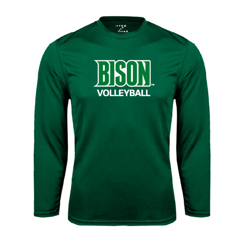  Dark Green Performance Long Sleeve Shirt - Volleyball