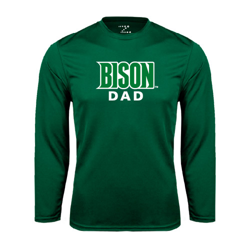  Dark Green Performance Long Sleeve Shirt - Dad