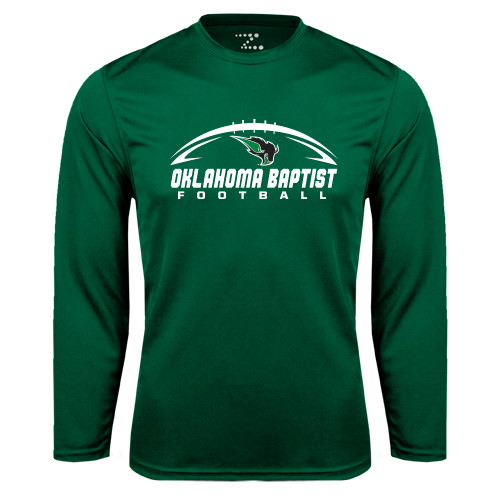  Dark Green Performance Long Sleeve Shirt - Oklahoma Football Horizontal