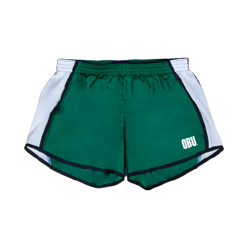  Womens Dark Green/White Team Short - OBU Wordmark