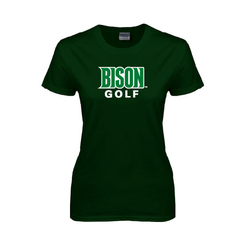  Womens Dark Green Short Sleeve Tee - Golf