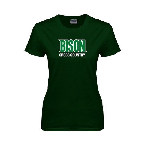  Womens Dark Green Short Sleeve Tee - Cross Country