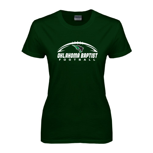  Womens Dark Green Short Sleeve Tee - Oklahoma Football Horizontal