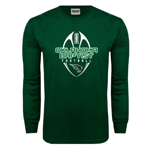  Dark Green Long Sleeve T Shirt - Oklahoma Football Vertical