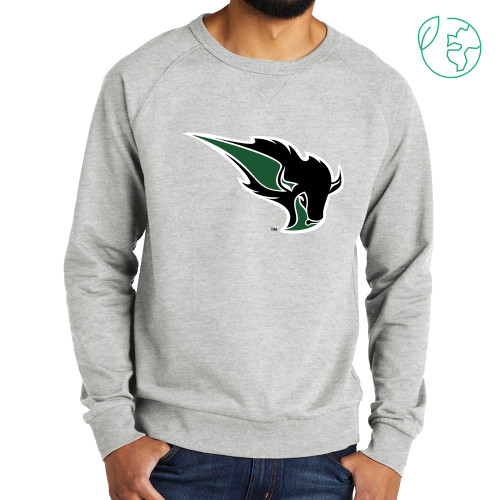  Allmade Light Grey Organic French Terry Crewneck Sweatshirt - Power Bison