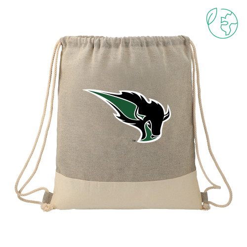  Split Recycled Cotton Grey/Natural Drawstring Bag - Power Bison