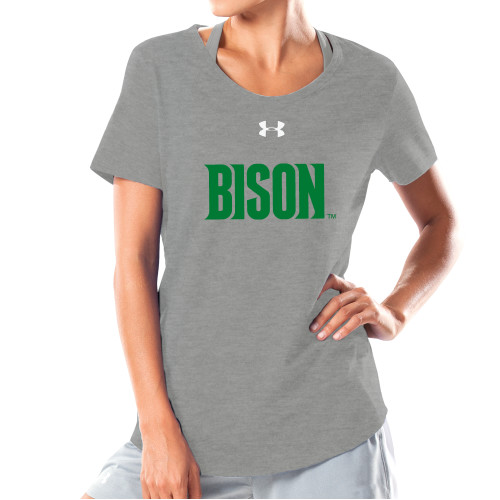  Under Armour Womens Grey Charged Cotton Tee - Bison