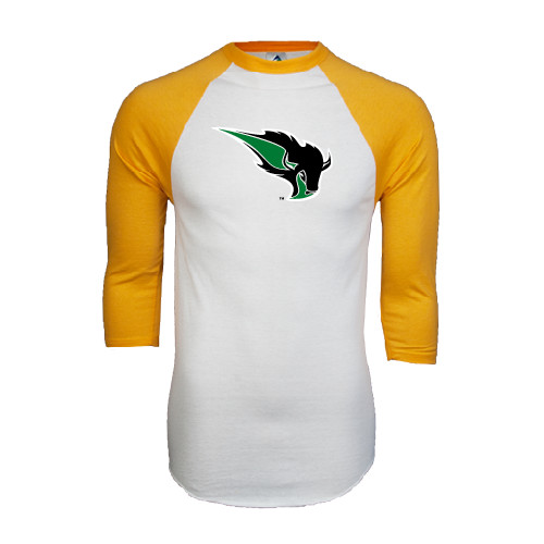 Main Image for  White/Gold Raglan Baseball T Shirt