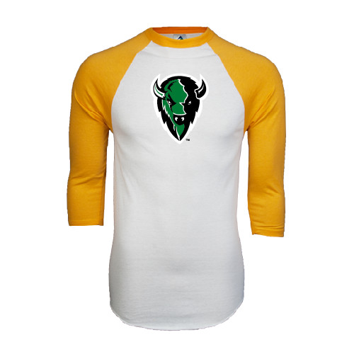Main Image for  White/Gold Raglan Baseball T Shirt