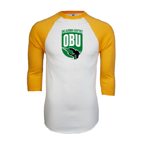 Main Image for  White/Gold Raglan Baseball T Shirt
