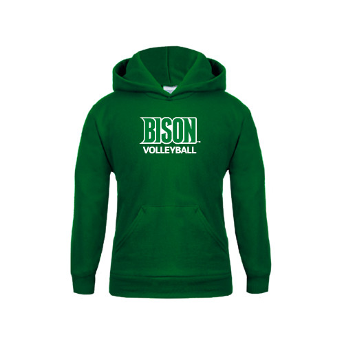  Youth Dark Green Fleece Hoodie - Volleyball