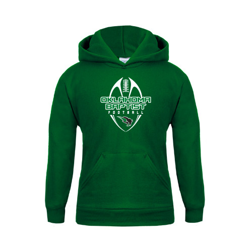  Youth Dark Green Fleece Hoodie - Oklahoma Football Vertical