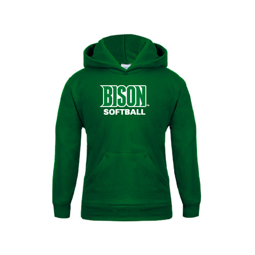  Youth Dark Green Fleece Hoodie - Softball