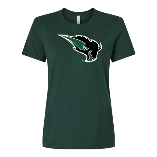 Oklahoma Baptist Bella + Canvas Womens Forest Green Relaxed Cotton T Shirt