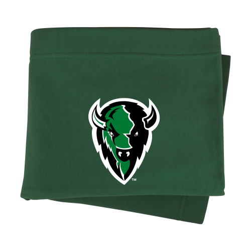  Dark Green Sweatshirt Blanket - Charging Bison