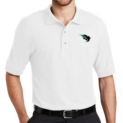  White Silk Touch Polo - Power Bison