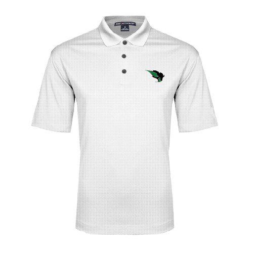  White Performance Fine Jacquard Polo - Power Bison