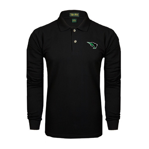  Black Long Sleeve Polo - Power Bison