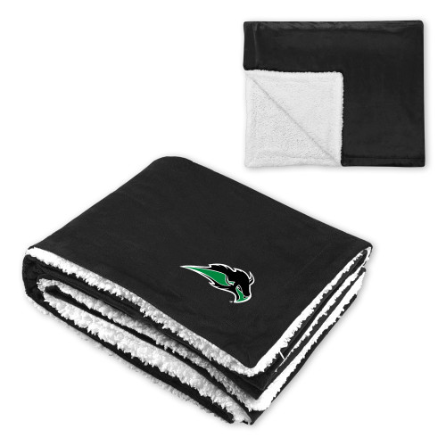  Super Soft Luxurious Black Sherpa Throw Blanket - Power Bison