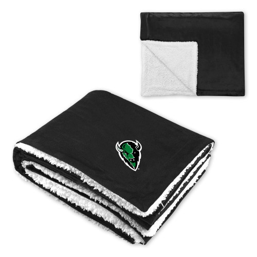 Super Soft Luxurious Black Sherpa Throw Blanket - Charging Bison